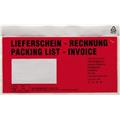 Begleitpapiertaschen DL Lief./Rechn. rot/transparent    Packung 250 Stück