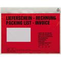 Begleitpapiertaschen C6 Lief./Rechn. rot/transparent    Packung 250 Stück