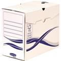 Archivschachtel Basic A4+ weiß/blau Bankers Box recyelt     25 St./Pack.