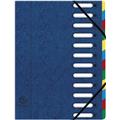 Ordnungsmappe 12-Fächer blau Karton Taben blanko Harmonika Exacompta