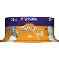 DVD-R 120Min/4.7GB/16x InkJet 25erSpindel. bedruckbar weiß    Verbatim