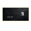 Glas-Magnetboard 91x46cm SchieferStone Design LED-light artverum
