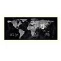 Glas-Magnetboard 130x55cm World-Map Design LED-light artverum