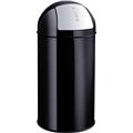 Abfallbehälter 50l schwarz Metall mit Push-Einwurfklappe