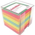 Zettelbox rauch 10x10x10cm farbige Einlageblätter 9x9cm