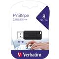 USB-Stick 8GB Pin Stripe 67x mit Schiebemechanismus      Verbatim