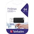 USB-Stick 64GB Pin Stripe Speed 67x Verbatim m. Schiebemechanismus