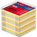 Herlitz Zettelbox 9x9x9cm transpar. inkl. 650 Blatt farbig
