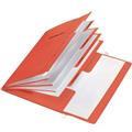 Personalmappe rot 4-Fächer mit Heftmechanik und 3 Klappen-Tasche
