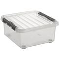 Sunware Aufbewahrungsbox Q-line 18l mit Rollen 40x18x40cm PP transparent
