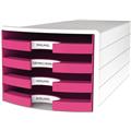 Schubladenbox weiß/pink Trend-Colour IMPULS 4 offene Schubladen