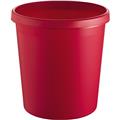 Papierkorb 18 Liter rot rund Kunststoff