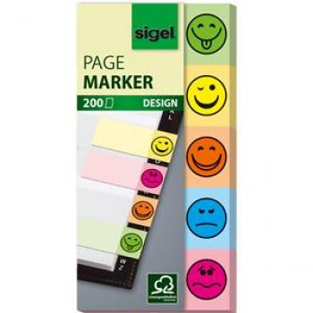 Sigel Haftmarker Design Smile Motive 50x100mm sortiert 5 St./Pack.