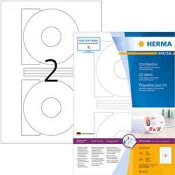 HERMA CD/DVD-Etikett 4471 116mm weiß 200 St./Pack.