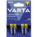 Varta Batterien Micro AAA 1.5V LR03 LongLife Power       Packung 4 Stück