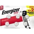 Energizer Knopfzelle CR2032 Lithium 3V                     4+2 St./Pack.