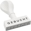 Textstempel ''Gebucht''