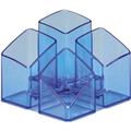 Köcher blau-transparent Kunststoff SCALA mit 4 Fächern