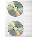 CD/DVD Abheft-Hülle für 2 CD's PP transparent 20.7x26.1cm   Pack 5 St.