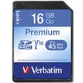 Speicherkarte SDHC 16GB Class 10 Standard                    Verbatim