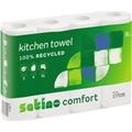 Satino Küchenrollen 3lagig hochweiß 26x22cm Comfort 51Bl.  Pack 4 Rollen