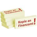 Haftnotizen ''Kopie an Finanzamt'' gelb        5 Block mit je 100 Blatt