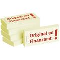 Haftnotizen ''Original an Finanzamt'' gelb        5 Block mit je 100 Blatt