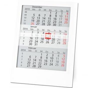 Tisch-Dreimonatskalender 12x16cm Kunststoff für 2Jahre weiß 2021