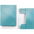 Eckspannermappe A4 eisblau-metallic Karton/Pappe Wow