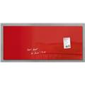 Glas-Magnetboard 130x55cm rot artverum inkl.2 extra starke Magnete