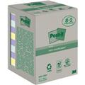 Post-it Haftnotiz Recycling Notes 654-RCP10 76x76mm sort.        10St.