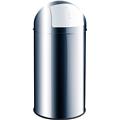 Abfallbehälter 50l Edelstahl Metall mit Push-Einwurfklappe