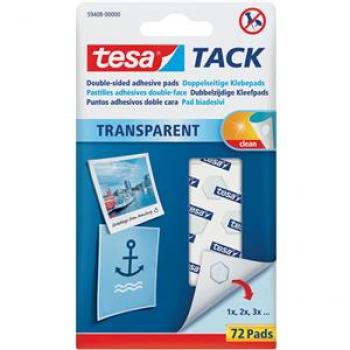Tesa Klebepads Tack transparent ablösbar Packung 72 Stück