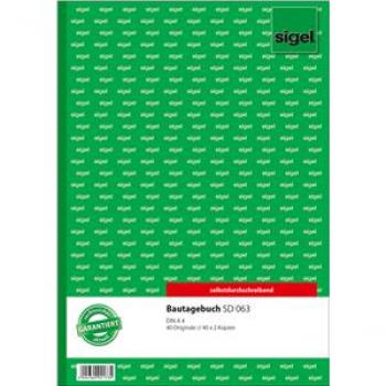 Bautagebuch A4/3x40 Blatt SD inkl. integrierter Schreibunterlage