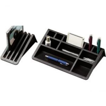 Stifteschale mit Kartenständer schwarz 407x198x72mm