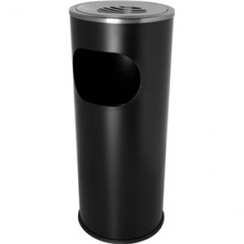 Standascher schwarz mit Abfallbehälter, Durchmesser 25cm, Höhe 60cm