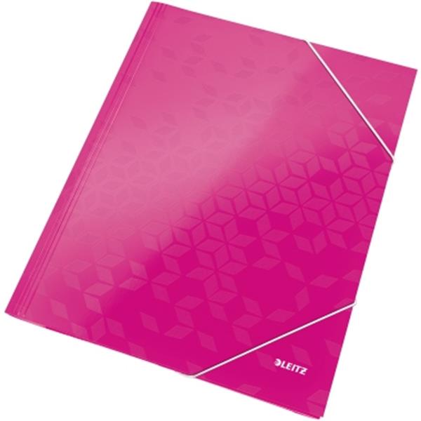 Eckspannermappe A4 pink-metallic Karton/Pappe Wow   Packung 10 Stück