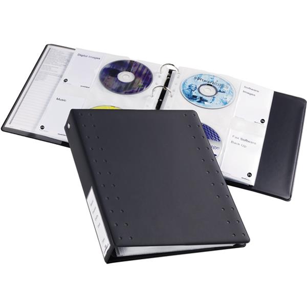 CD/DVD-Ringbuch 20CDs anthrazit PP Index 40 inkl.10Hüllen für je 4 CDs